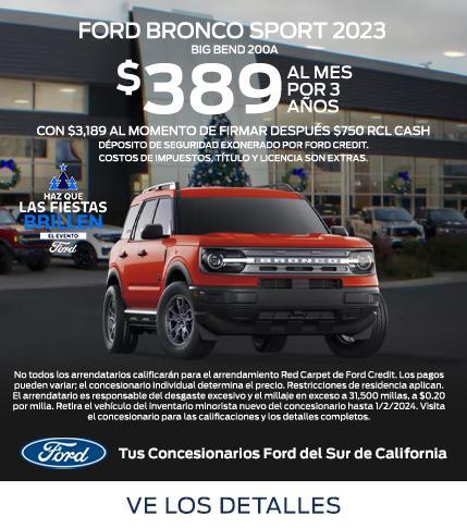 Make the Holidays Bright Sales Event | Ford Bronco Sport Lease Offer | Southern California Ford Dealers